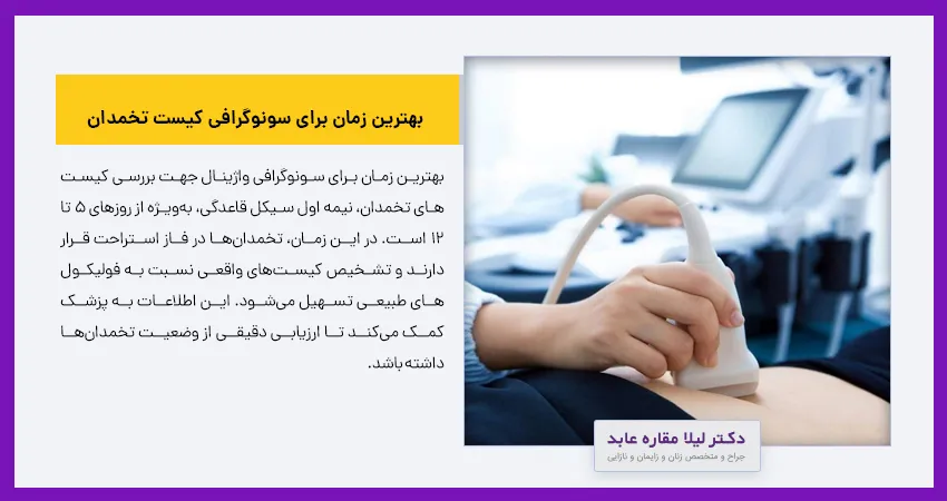 بهترین زمان برای سونوگرافی کیست تخمدان 